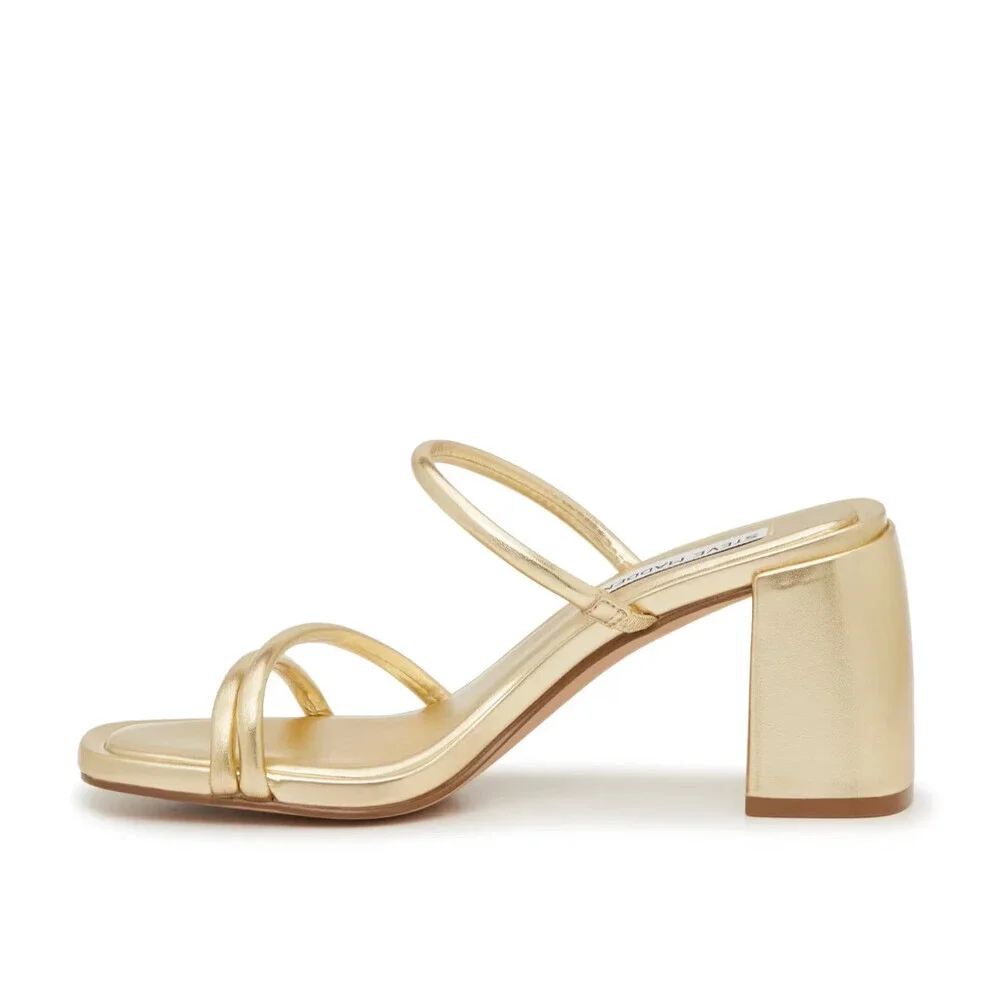 Steve Madden Gemeni Dress Sandals Women's US 6.5 Gold Metallic Slip-On GAL1250